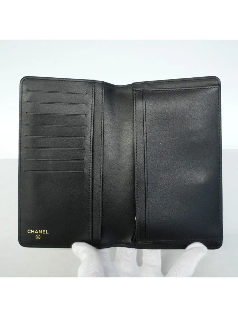 Chanel Wallet Boy Caviar Leather Black Gold